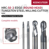 2 Edge Tungsten Steel Ball End Milling Cutter HRC50 Degree CNC Tool