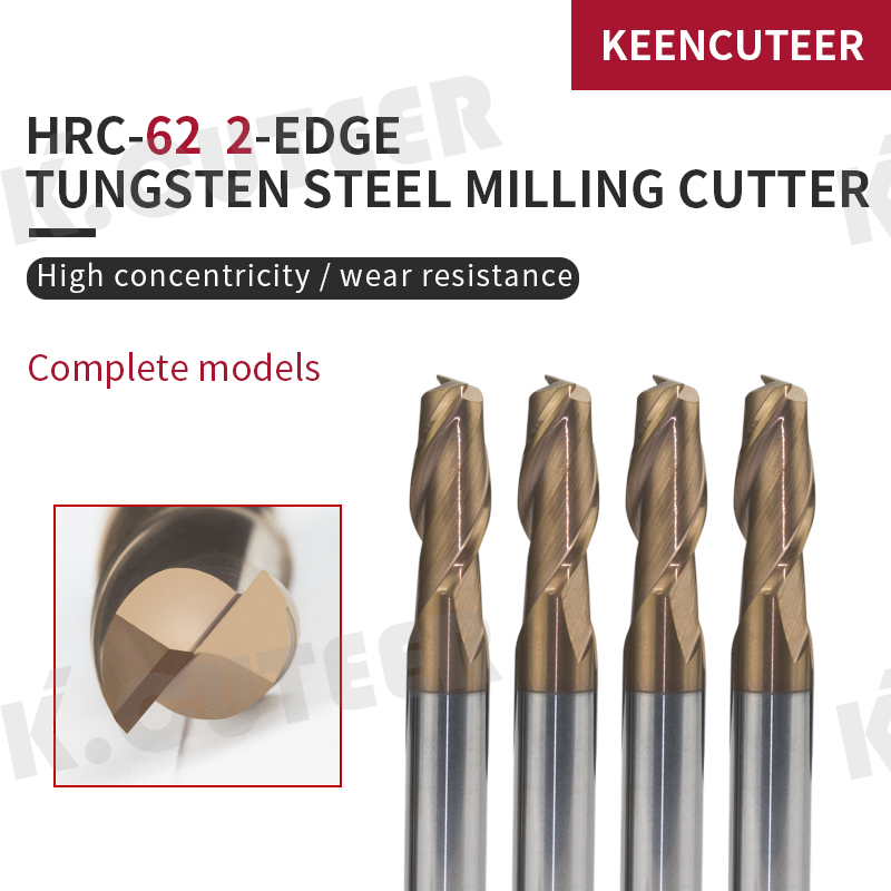 HRC62 4 Flutes End Mill 1mm-20mm Tungsten Steel Straight Shank Milling Cutter 