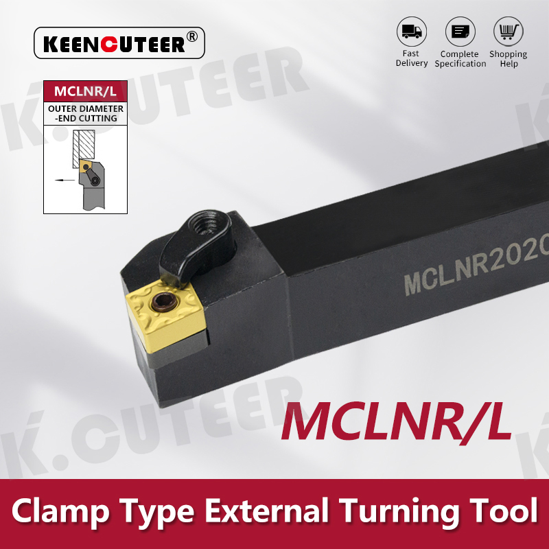 MCLNR/L External Triangular Turning Tool Holder CNMG12 Carbide Inserts Lathe Cutting Tools 