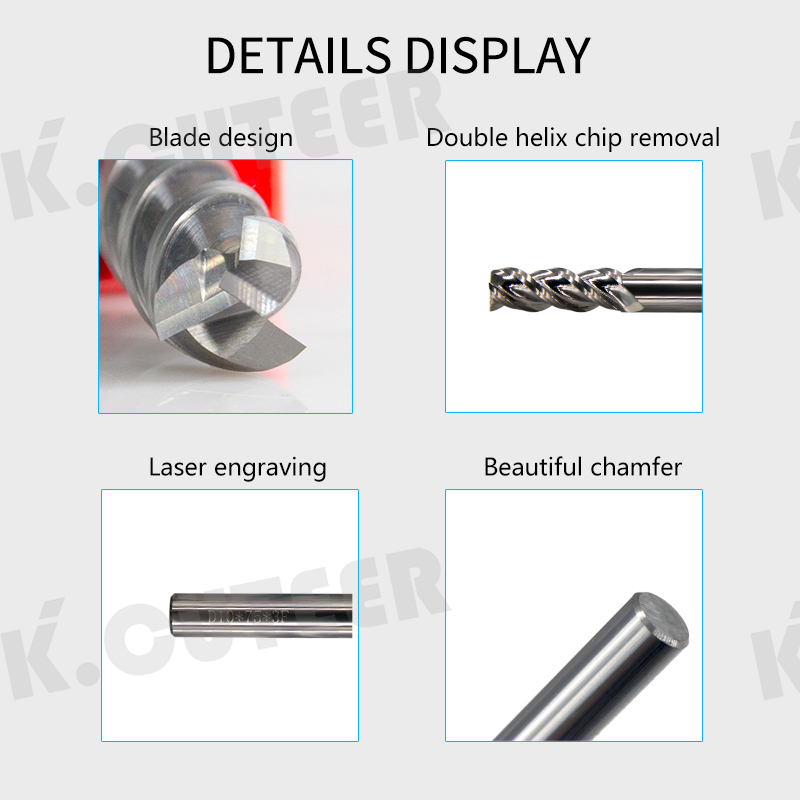 HRC60 Milling Cutter Tungsten Steel Alloy Coating Carbide for Aluminium Parts