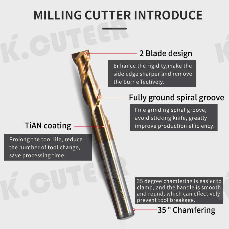 HRC60 End Mill Tungsten Steel Straight Shank Milling Cutter CNC Machines Tools