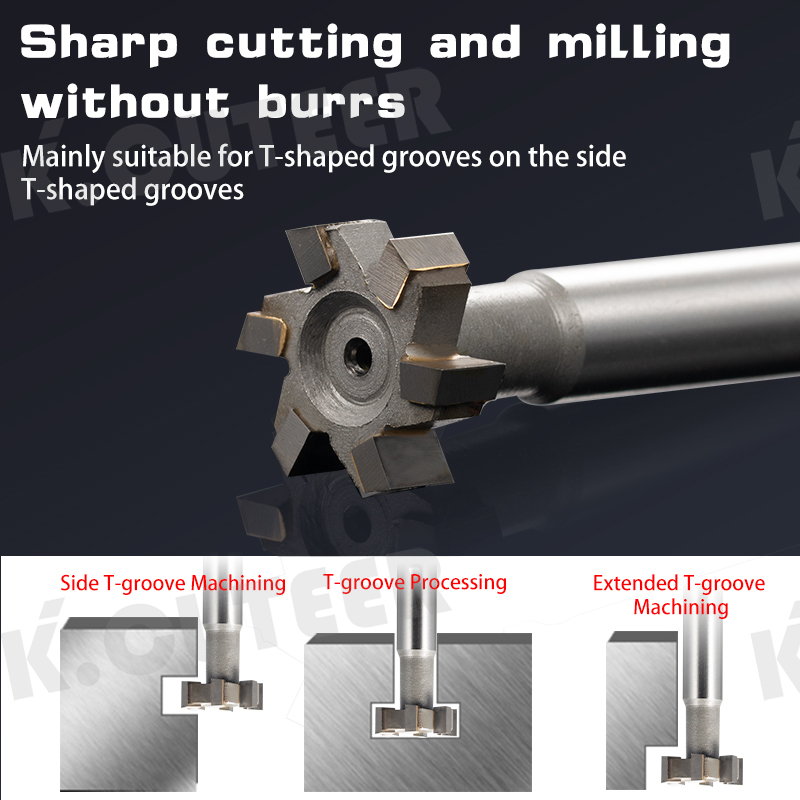 Welded Carbide T Slot Milling Cutter Tungsten Steel End Mill Cutter Router Bit