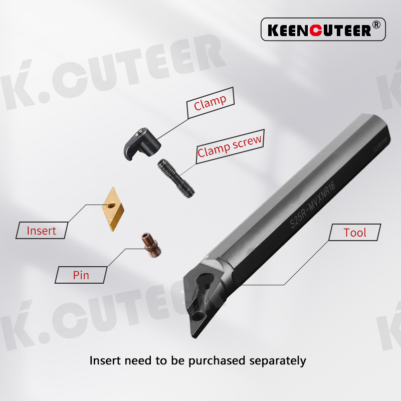  Internal Turning Tool Holder VNMG16 Carbide Inserts Lathe Bar CNC Cutting Tools 