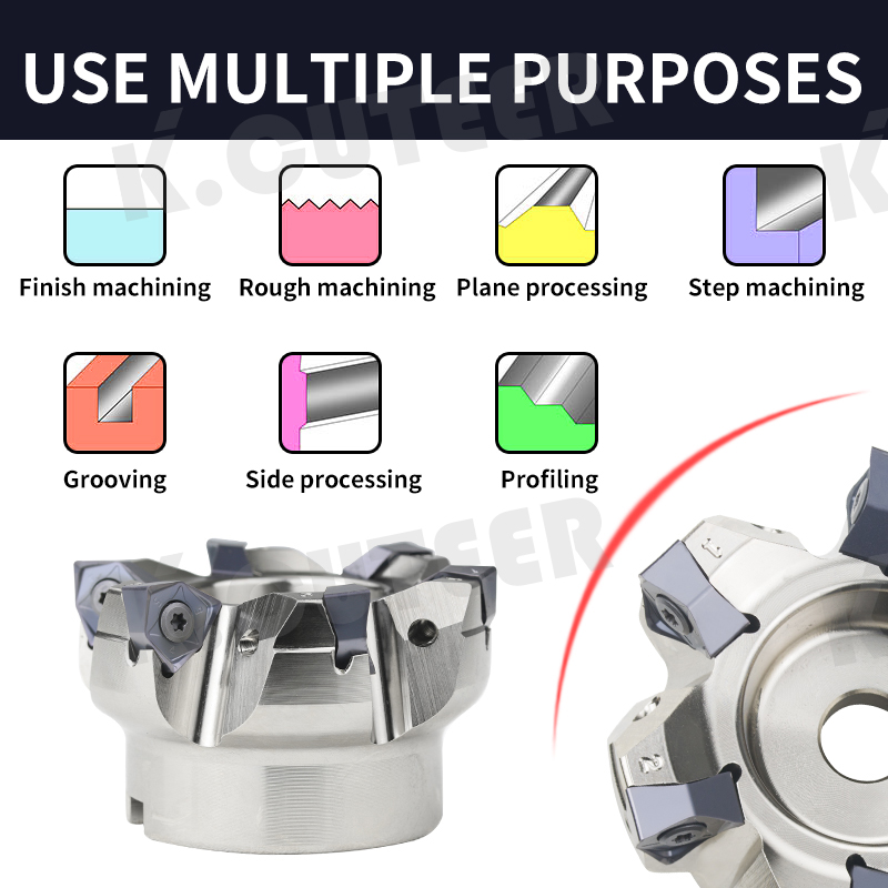Indexable End Mill Fast Feed Face End Mill Milling Insert CNC Lathe