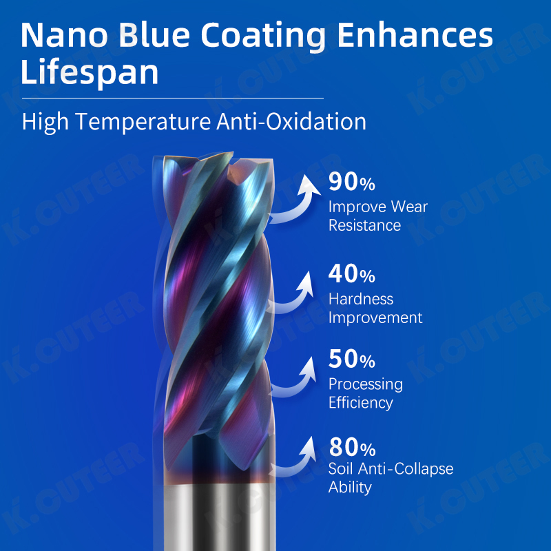 Corner Rounding End Mill Tungsten Carbide Steel Milling Cutter Tool 4 Flutes
