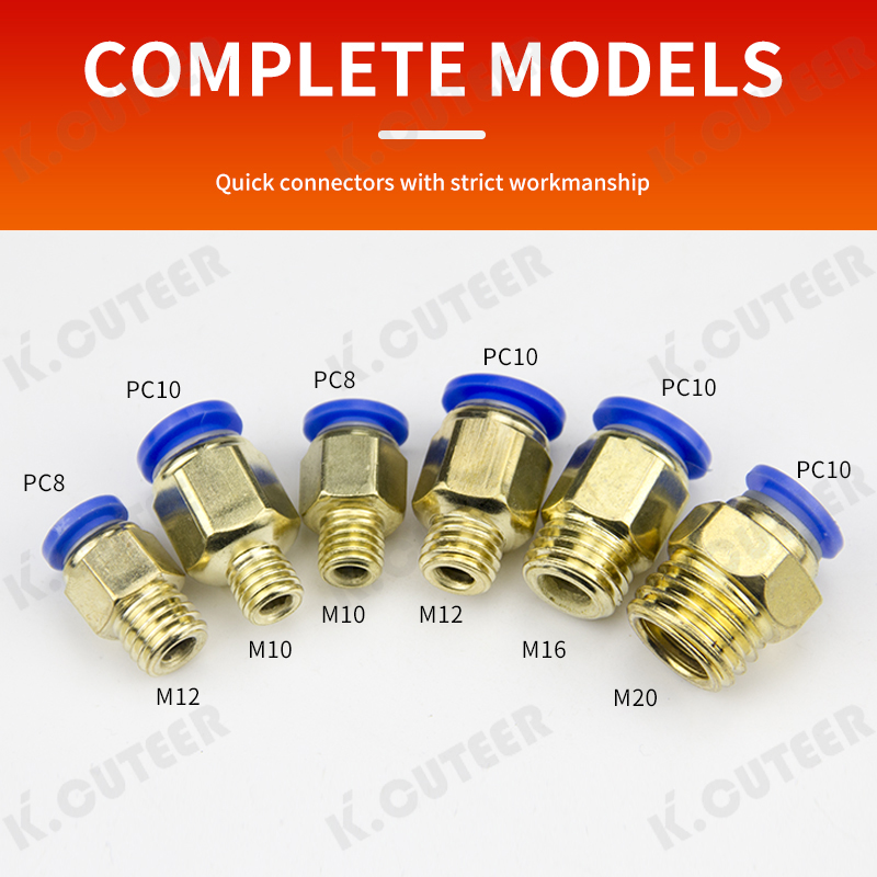 Straight-Through PC Thread Pneumatic Connector Suitable For CNC Lathe Joint