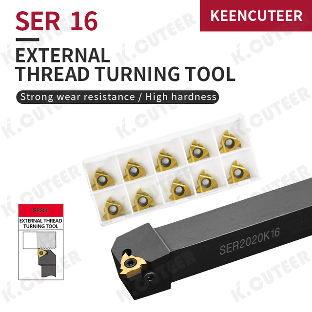 External Thread Turning Tools Lathe Cutter 16er Carbide Inserts CNC Holder
