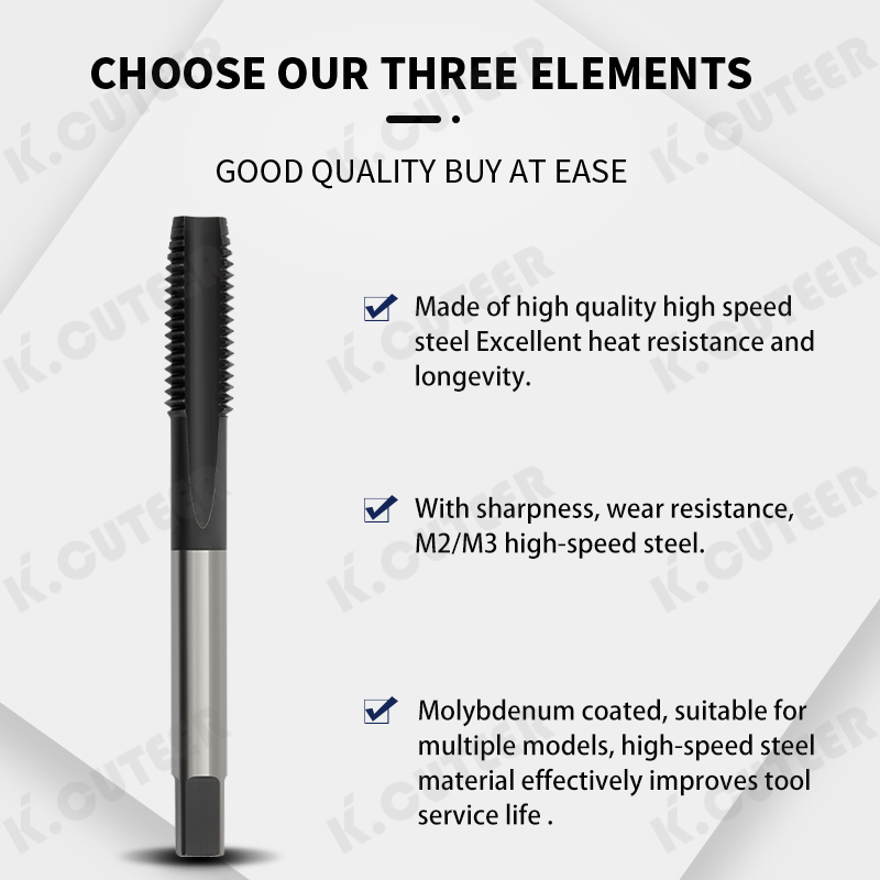 HSS Molybdenum Coated Straight Groove Thread Taps Metric Thread Taps Drilling Tools