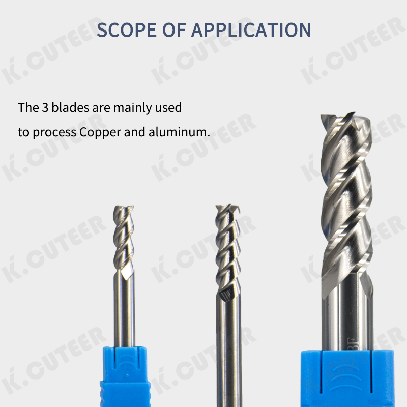 Cutting HRC50 3 Flute Alloy Carbide Milling Tungsten Steel Milling Cutter End Mill