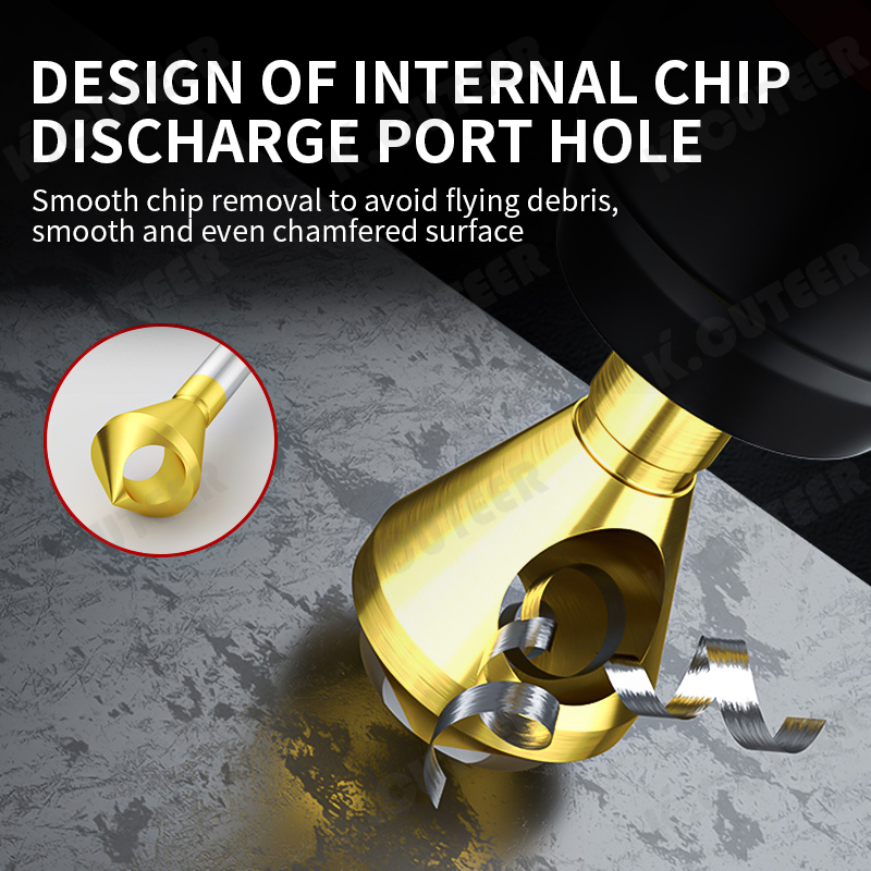 90-Degree Chamfer Drill Bit with Internal Chip Removal