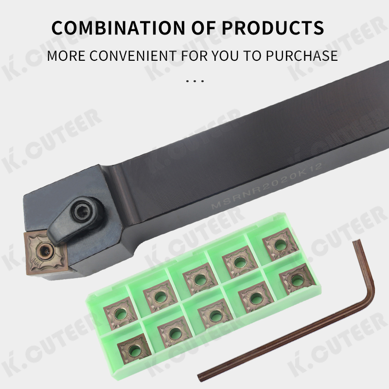 Msrnr External Turning Tool Holder with 75-Degree Chamfer Square External Turning Insert