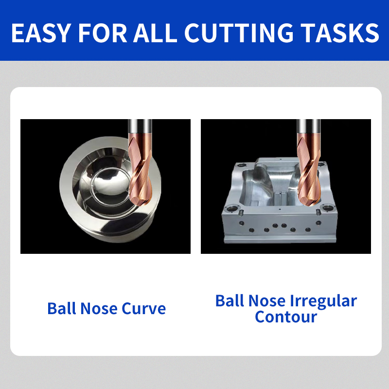 Tungsten Steel Ball Nose End Mill HRC55 0.5-4mm Tungsten Steel Ball Nose