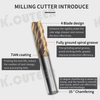 Tungsten Steel Straight Shank Milling Cutter CNC Machines Tools Alloy Coating Carbide