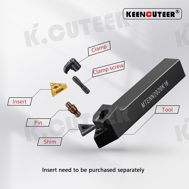 MTENN2020K16 MTENN1616H16 MTENN2525M16 External Turning Tool Holder TNMG16 Carbide Inserts 
