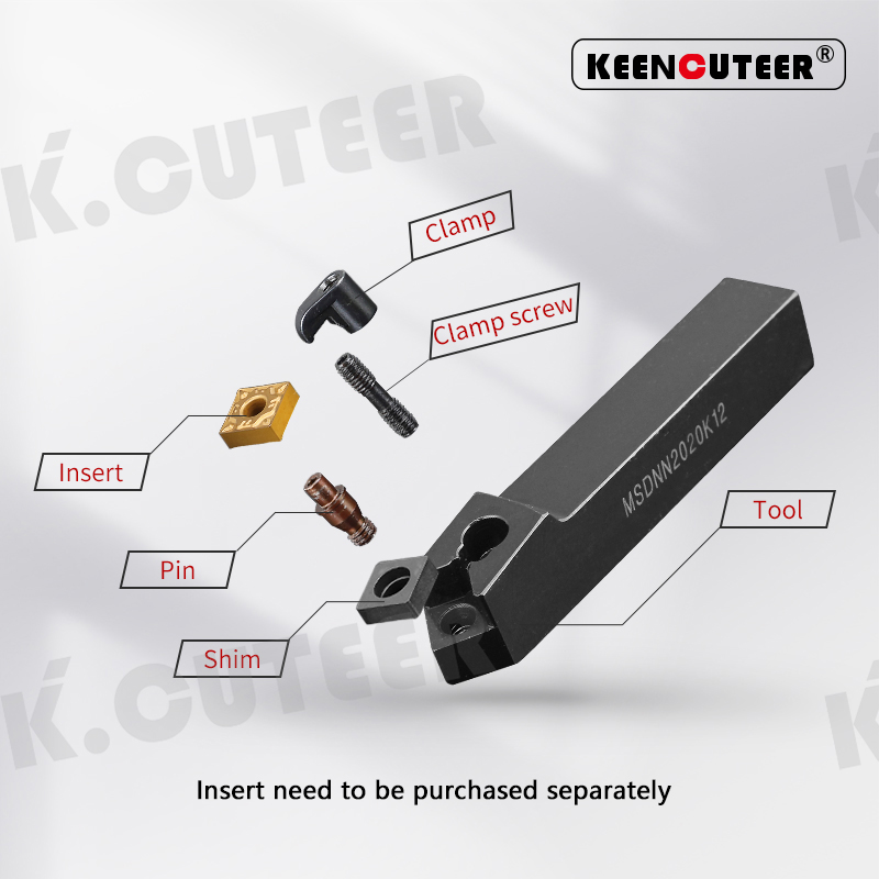 External Turning Tool Holder SNMG12 Carbide Inserts MSDNN Lathe Cutting Machine Tools 