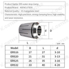 CNC mechanical water stop chuck high precision ERS16/20/25/32 center water outlet clamp