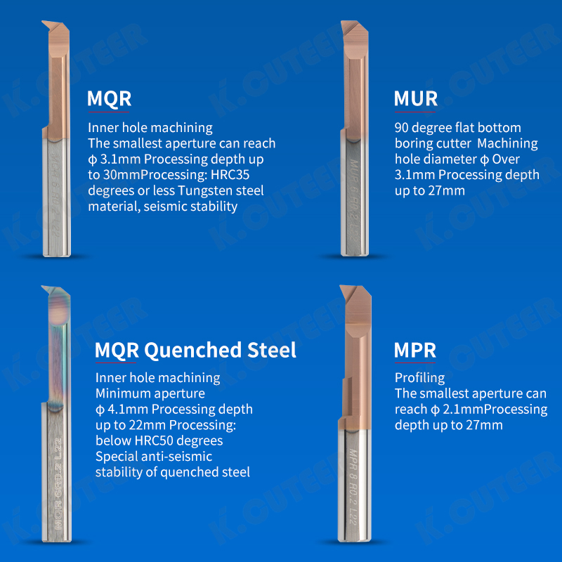 Small Aperture Boring Knife MUR/MPR/MQR High Hardness Inner Hole Boring Bar 