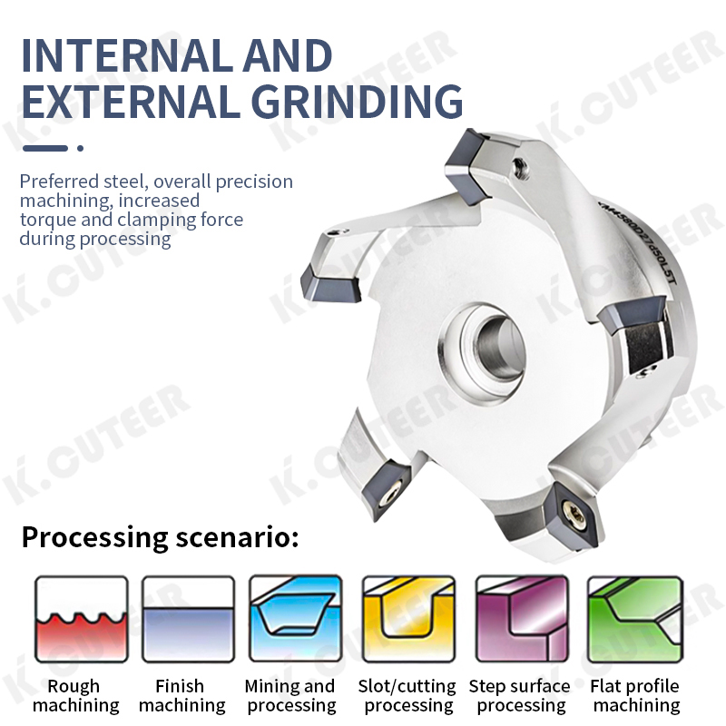 Km12 Fast Feeding Alloy End Mill Milling Machining Slab Face Milling Cutter