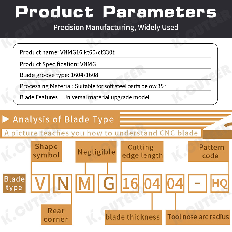 Vnmg Carbide Insert for Cermet Blade Lathe Parts CNC Cutter