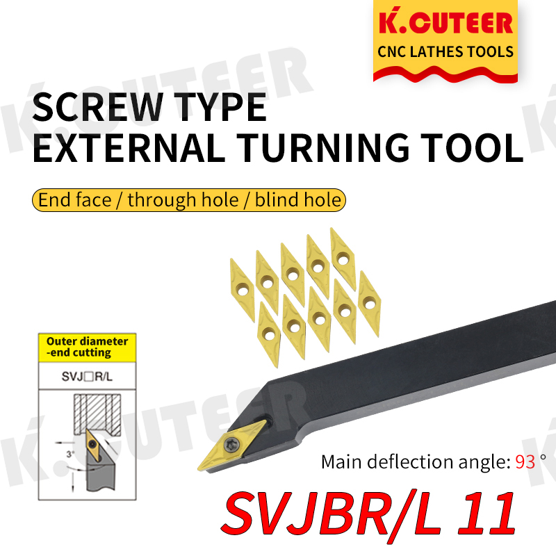 CNC Lathe Tool Holder Svjbr/L Screw Type External Turning Tool 93-Degree