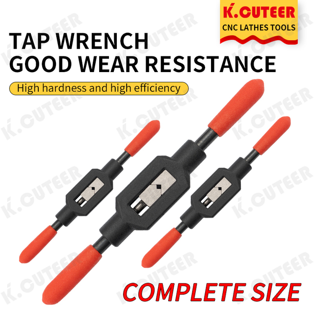 Hand Tap Wrench with Hardened T-Handle Plus Adjustable Manual Threading Tool