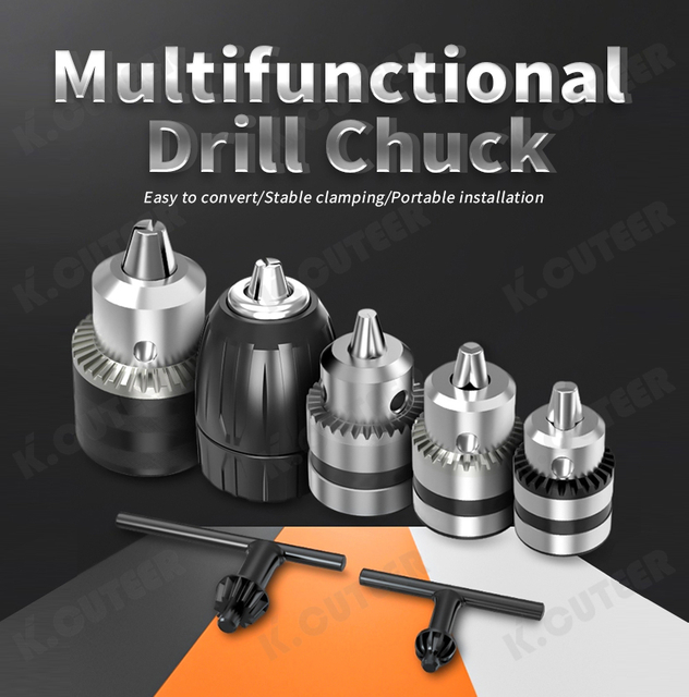 Cordless Electric Drill with Impact Chuck Wrench Conversion