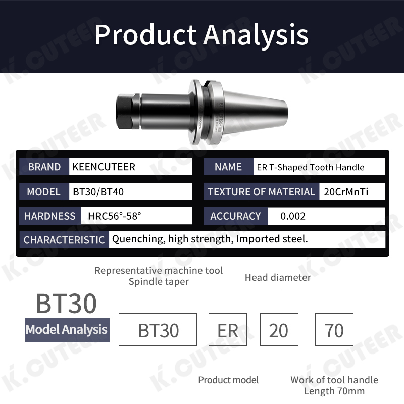 Bt40 Bt50 Bt30 High-Precision CNC Tool Holder for Dynamic Balancing Milling Machines