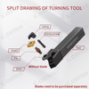 Clamp External Tool Holder Mssnr 45-Degree Round Turning Tool