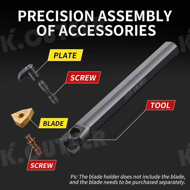 Mwlnr/ L Hardened Shock-Resistant Peach-Shaped CNC Internal Boring Tool Holder