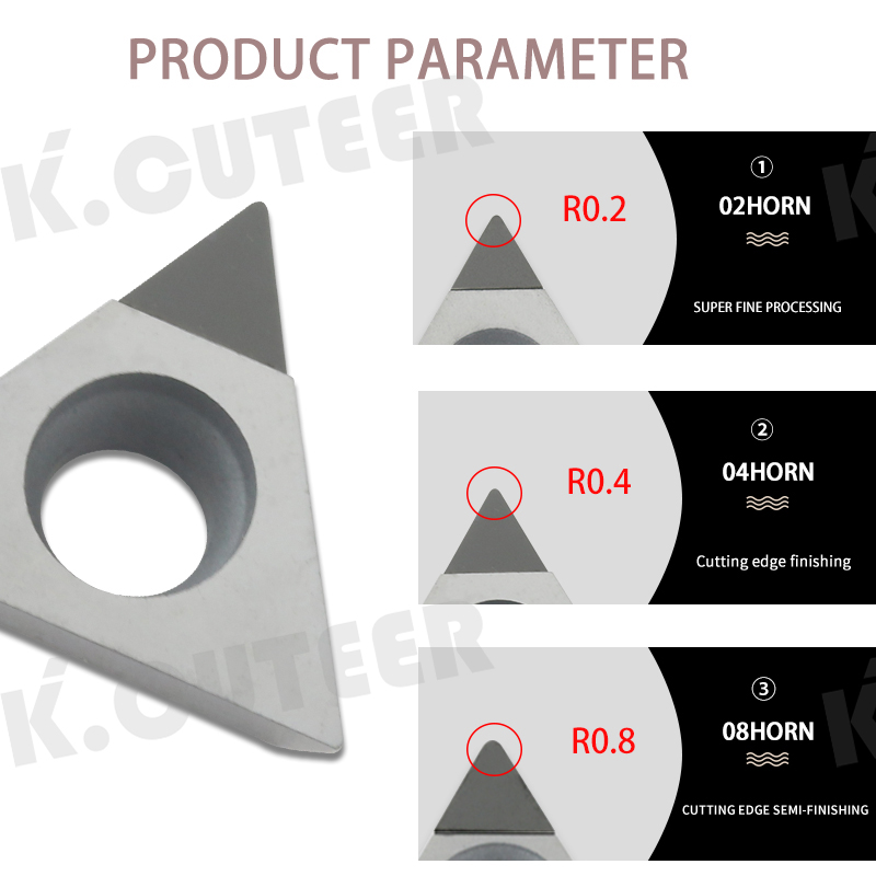 CBN Diamond lathe cutter Single face CNC blade insert Boron Nitride