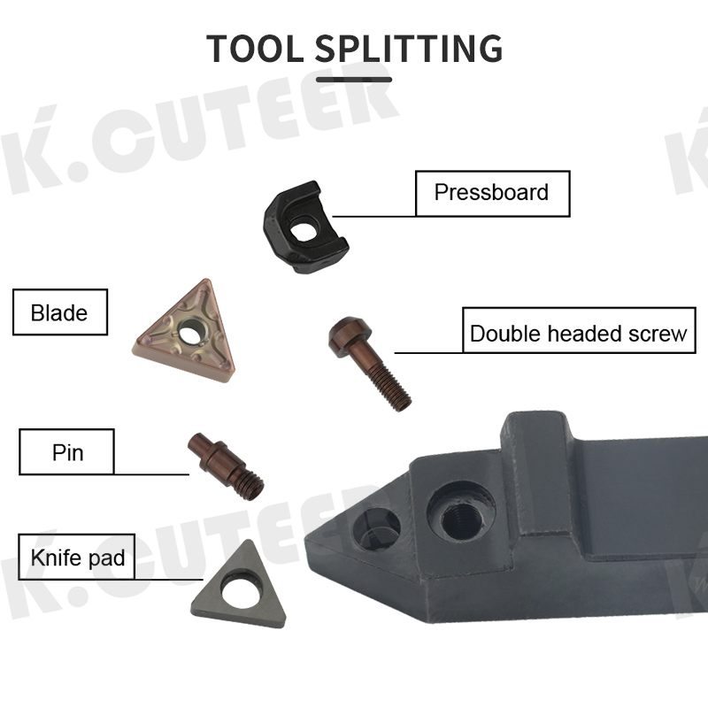 External Triangul Turning Tool Holder TNMG Carbide Inserts Lathe Cutting Tools Set