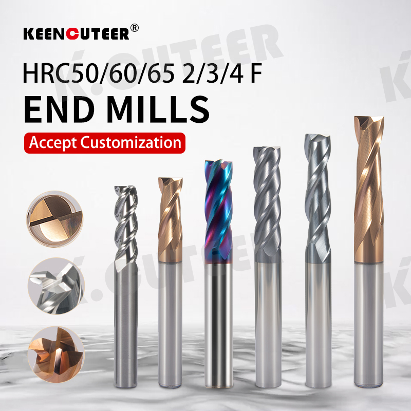 Milling Cutter Carbide End Alloy Coating HRC50/60/65 Tungsten Steel Tool 