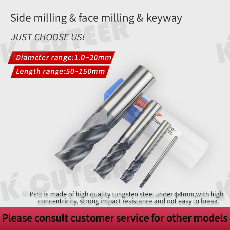 HRC50 Straight Shank Milling Cutter Alloy Coating Carbide Lathe tools CNC Machines