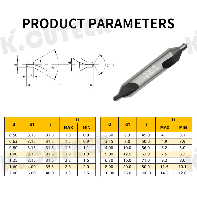  HSS Center Drill 60 Degree Countersink 4mm-14mm Angle Bit