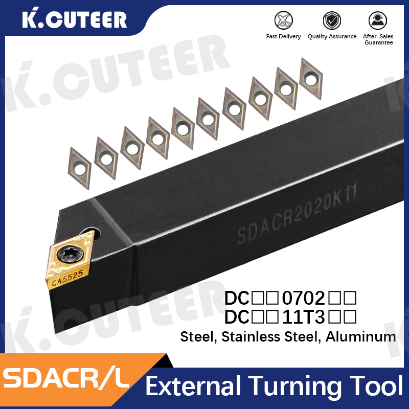  External Turning Tool Holder DCMT Carbide Inserts Lathe CNC Cutting Tools Set