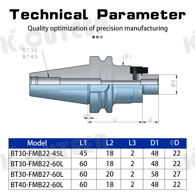 CNC Tool Holder BT30/40 Machining Centre Connecting Bar Surface Milling Cutter Disc 