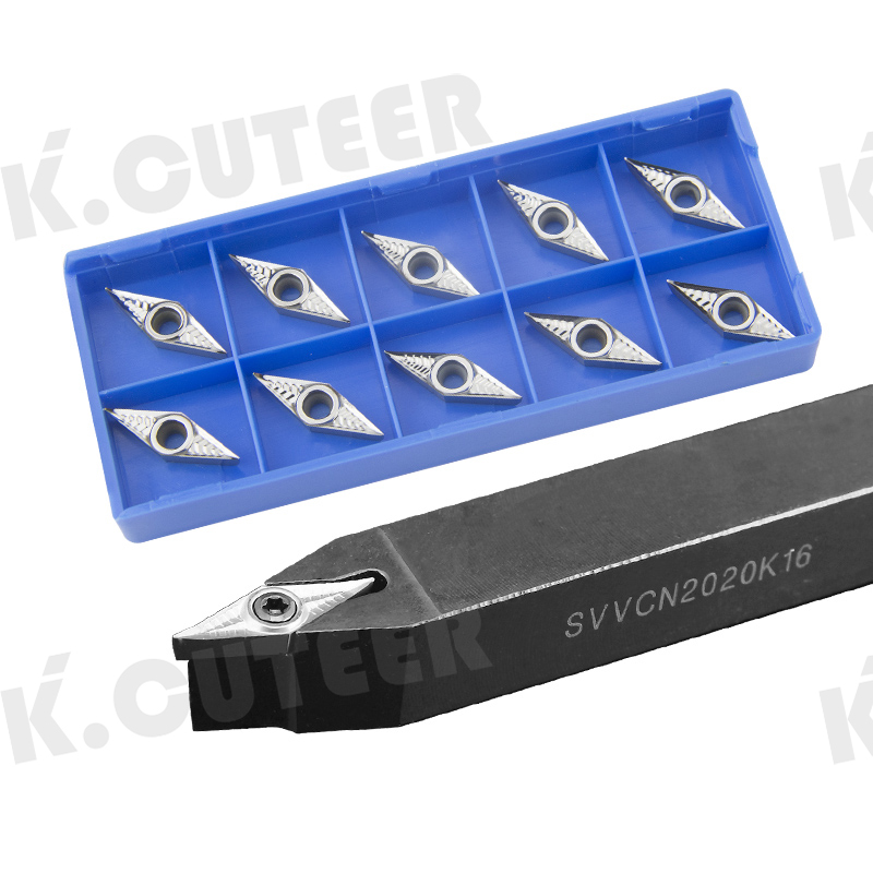 SVVCN1616H16 SVVCN2020K16 SVVCN2525M16 External Turning Tool Holder VCGT Carbide Inserts 