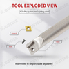 White Spring Steel Lathe Tool Holder for Small Inner Holes