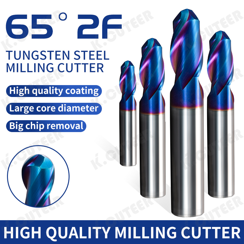 High Precision 2 Flute HRC65 Ball End Milling Cutter