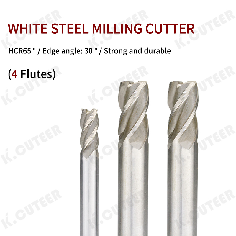 Durable 4 Flute White Steel Milling Cutter for Efficient Cutting