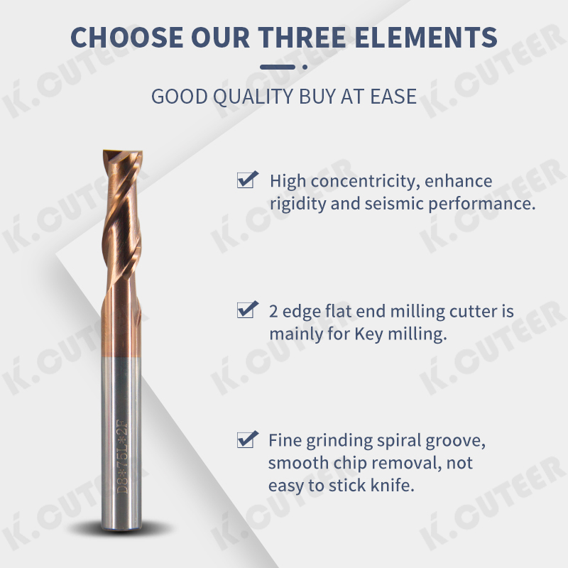 Durable Two-Flute Tungsten Carbide End Mill for Metalworking Applications