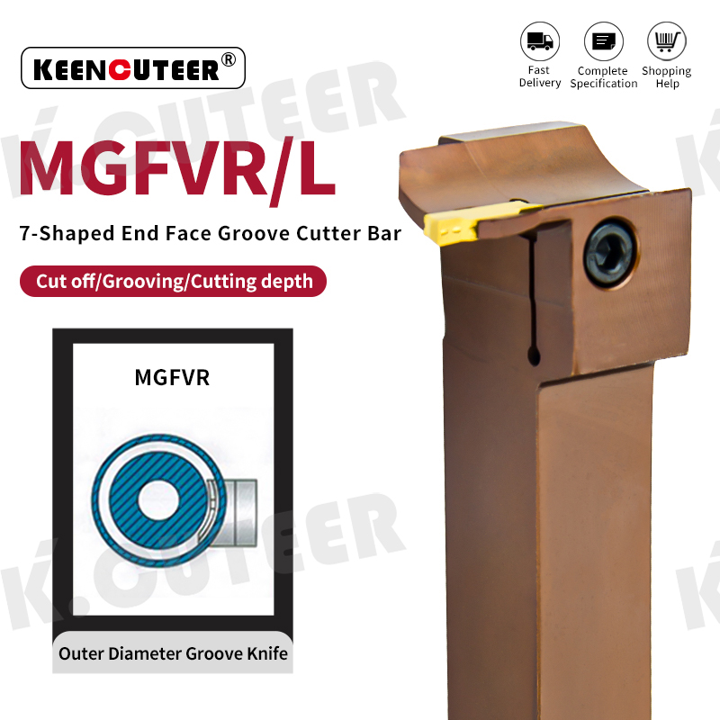 Precision-Turned 7-Shaped Face Grooving Tool Holder Mgfvr320/425-30/50/80/160 Lathe Tool Spring Steel