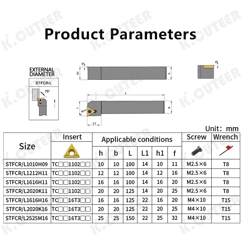 External Turning Tool Stfcr Stfcl Lathe Bar Turning Holder CNC Cutter Bar