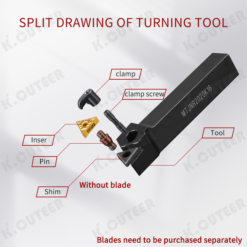 CNC Tool Holder 93-Degree Triangle External Turning Tool Holder Mtjnr