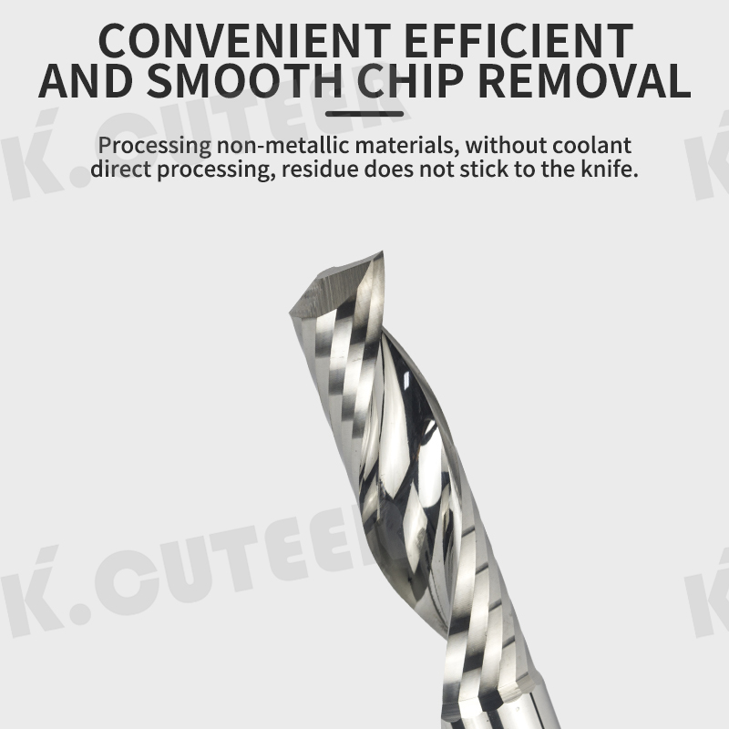 Single Flute Spiral Milling Cutter Tungsten steel Carbide End Mill Straight Shank End Mill 