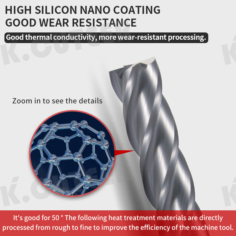 HRC50 Straight Shank Milling Cutter Alloy Coating Carbide Lathe tools CNC Machines