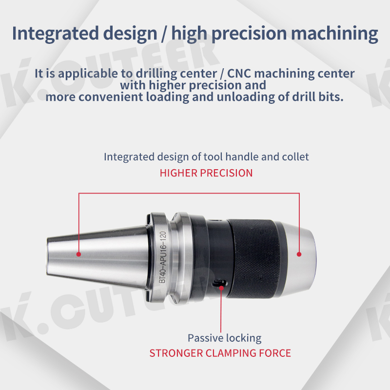 CNC tool holder BT40-APU13-100 self-tightening drill clamp type APU drill chuck wrench