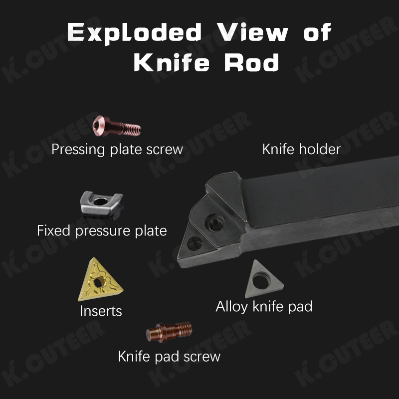 External Triangul Turning Tool Holder TNMG16 Carbide Inserts Lathe Cutting Tools Set