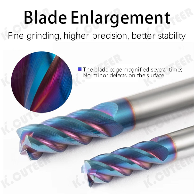 Corner Rounding End Mill Tungsten Carbide Steel Milling Cutter Tool 4 Flutes