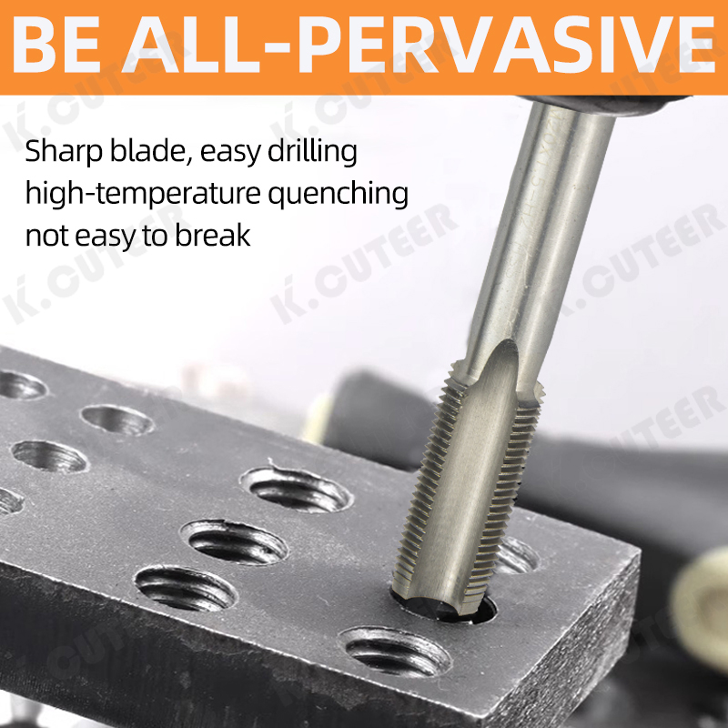 HSS Machine Fine Thread Tap Machine Straight Fluted Screw Tap Drill Set Hand Tools